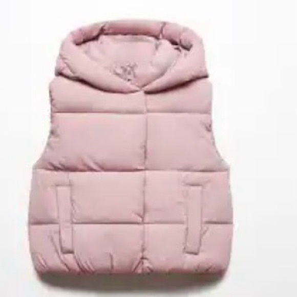 MNG quilted vest with hood size 10 dusty pink - Picture 1 of 6